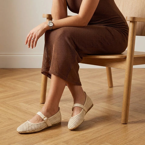 Gracie Mesh Mary Jane Flats