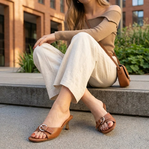 Belle Kitten Heel Sandals